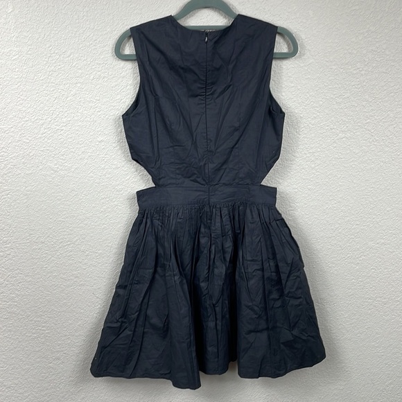 New French Connection Adelade Organic Poplin Cut Out Mini Dress Black - Picture 8 of 16